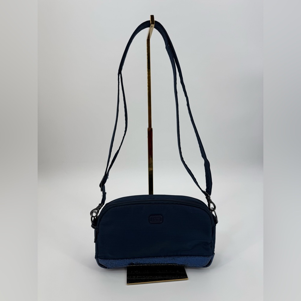 LUG RFID Punter  Quilted Navy Blue & Glitter Crossbody Bag Adjustable Strap - Picture 10 of 15